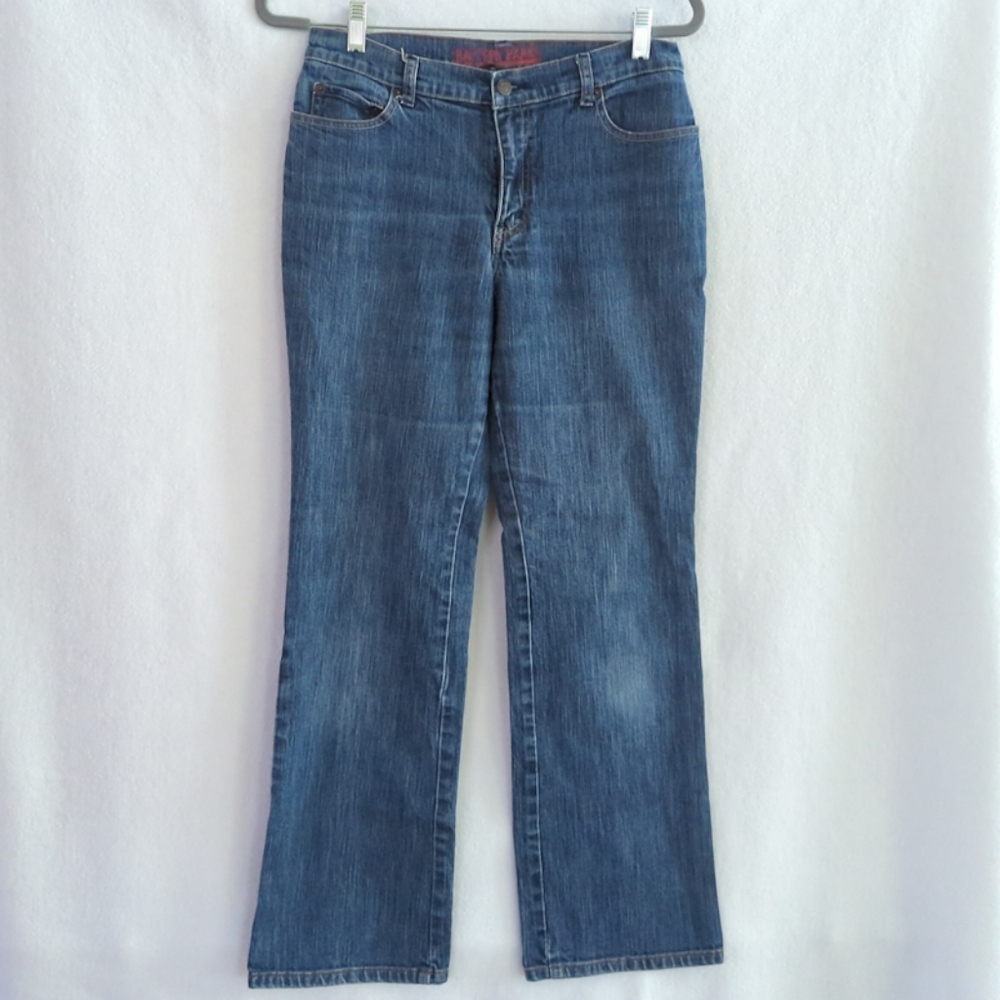 Battery Park By New York and Co Straight Leg Mid Rise Blue Jeans Size 10 Petite